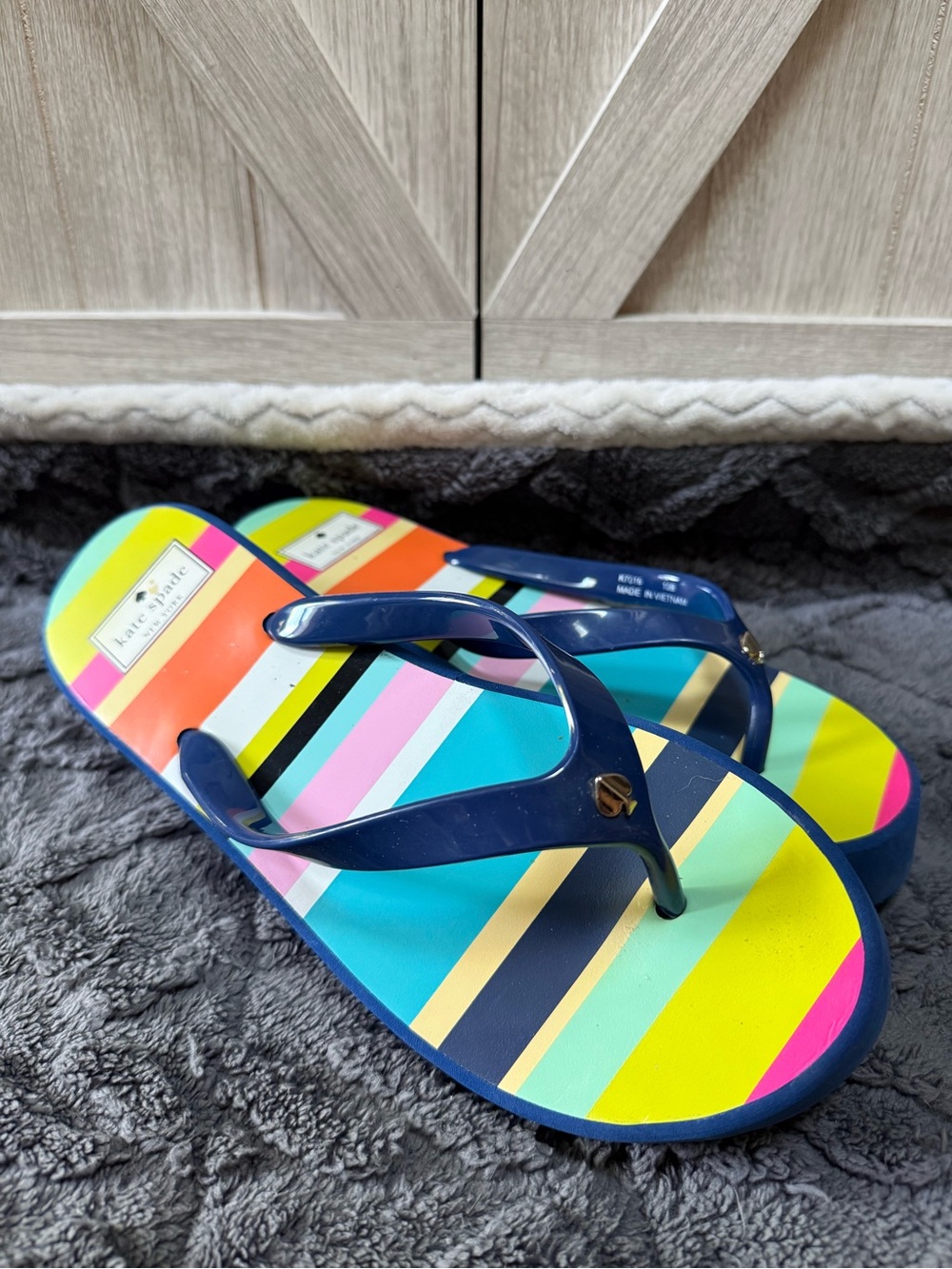 kate spade New York Striped Jelly Flip Flops - Multicolor